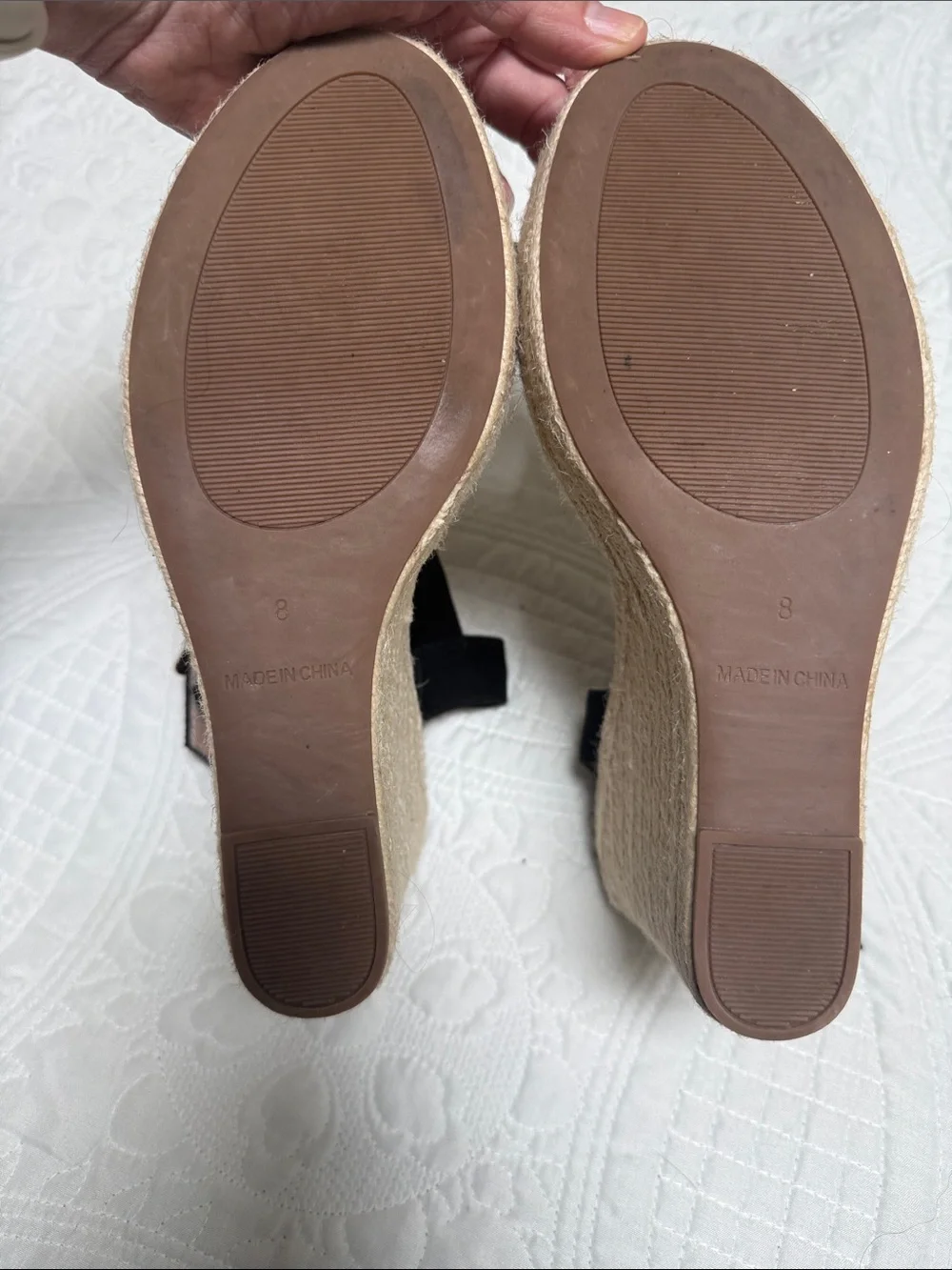Black Espadrille Wedge Sandals with Ankle Buckle